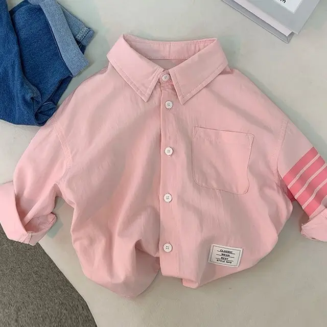 Long Sleeve Baby Boy Pink Ralph Lauren Shirt Boys And Girls Shirts