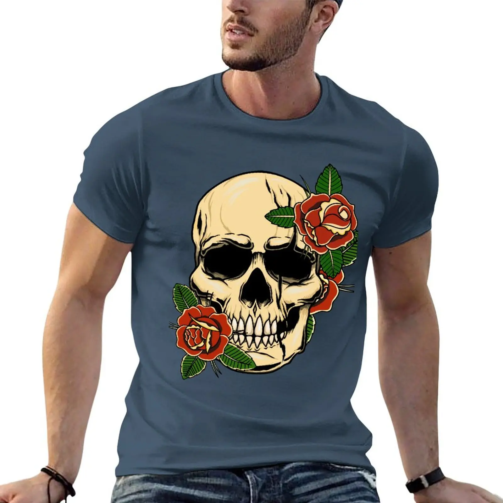 

Bones and botany skull stickers & T-shirts T-shirt boys whites anime t shirts for men cotton