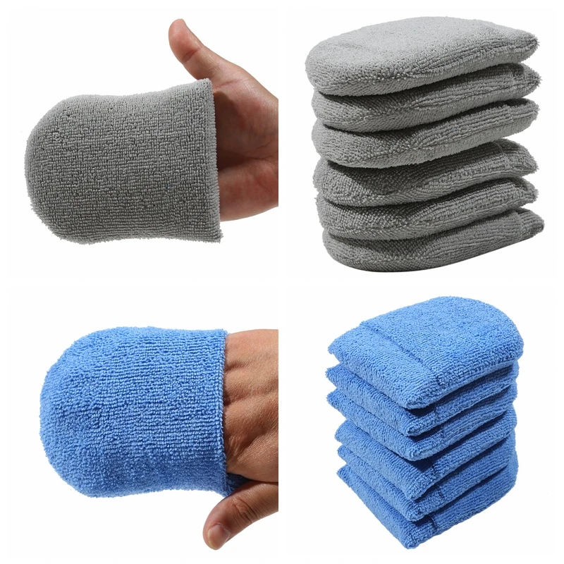 7 Pcs Car Wax Applicator Pads Kit 4.7 Inch Microfiber Sponge