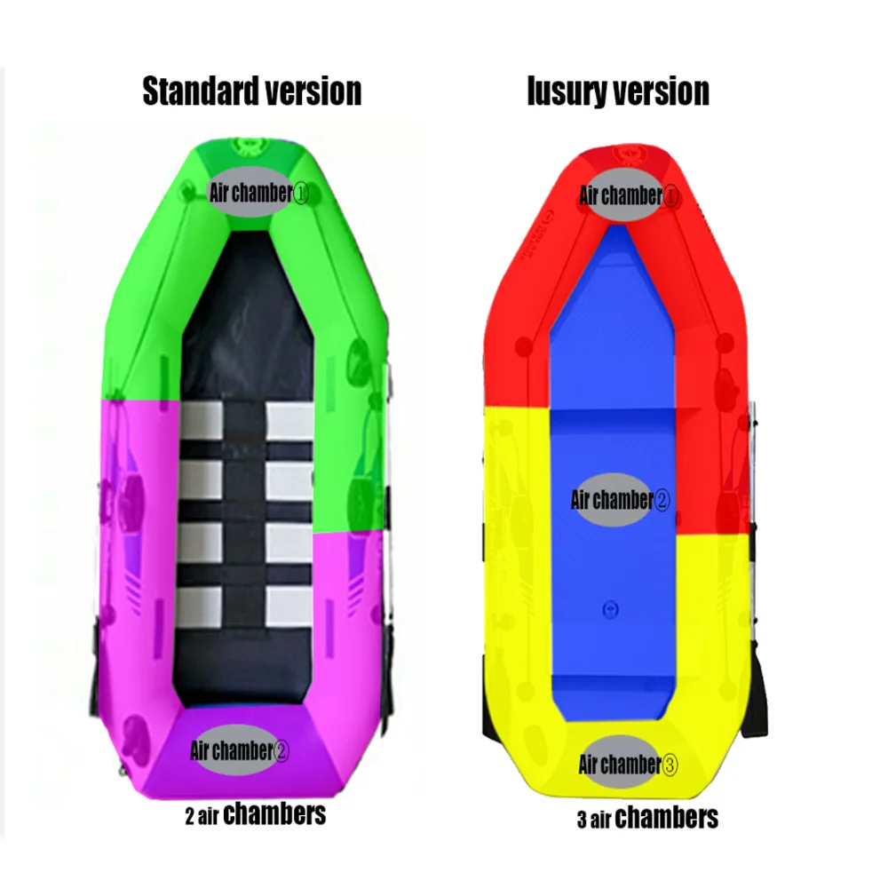 3 Layers Laminated Wear-Resistant Kayak Fishing Boats with Air Deck Set for Three Independent Air Chambers PVC Inflatable Boat