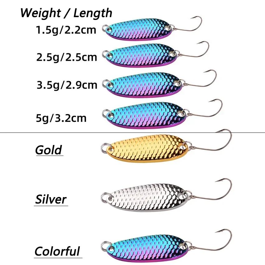 Versatile Metal Spoon Fishing Lures - Hard Bait Sequins for Freshwater & Saltwater