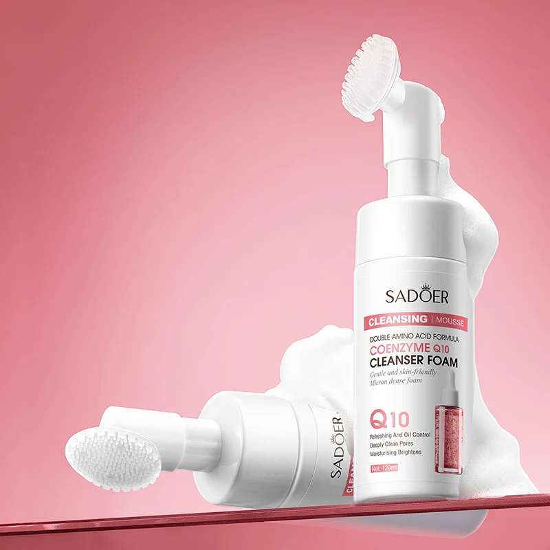 SAODER Q10 Facial Cleanser Face Wash Foam Facial Cleansing Mossee Moisturizing Whitening Facial Skin Care Products