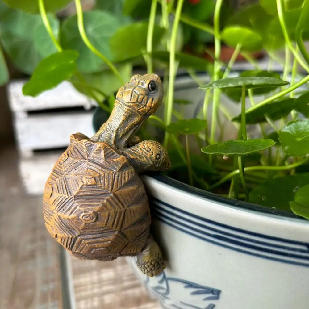 Tortoise Figure Plant Pot Hanger, Resin Hanging Turtle Statue Plant Decorations Cute Turtle Statue Figurines Planter Pot Hangers 3