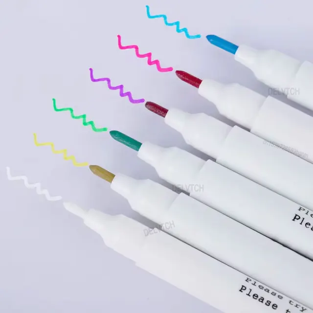 7Pcs Cross Stitch Water Erasable Pen Washable Soluble Fade Disappearing Ink Fabric Cloth Textile Marker For Tailors Drawing Line 6