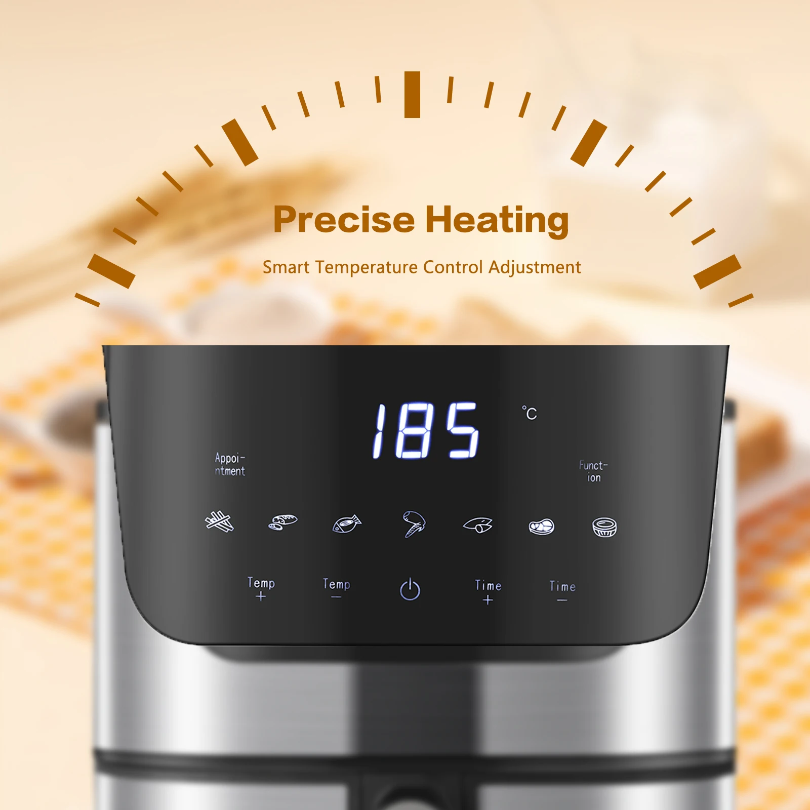 EXSAMO 7L Large Capacity Smart Electronic Digital Visual Deep Fryers Without Oil 2000W Multi-Function With Touchscreen Air Fryer