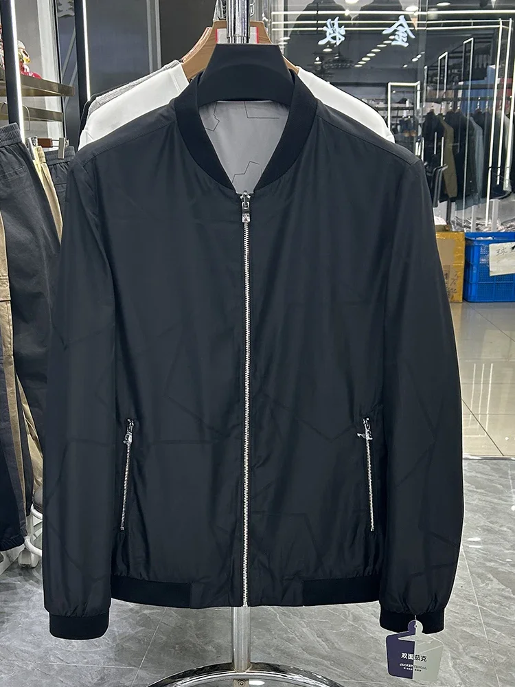 

Reversible Spring And Autumn Casual Stand-up Collar Jacket Men's Jacket