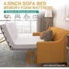 4.5 Inch Memory Foam Sofa Bed Mattress Replacement with Fiberglass Free and Washable Cover 4