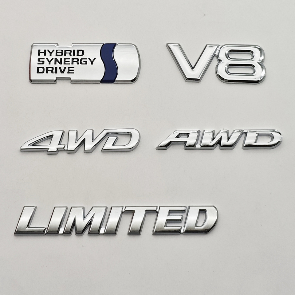 3D Metal Car Sticker HYBRID SYNERGY DRIVE V8 LIMITED AWD 4WD Logo Badge Fender Trunk Emblem For Toyota RAV4 Camry RS Accessories