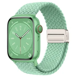 Premium Nylon Braided Loop Strap with Magnetic Closure - 44mm 45mm 46mm 49mm (Pistachio nut)