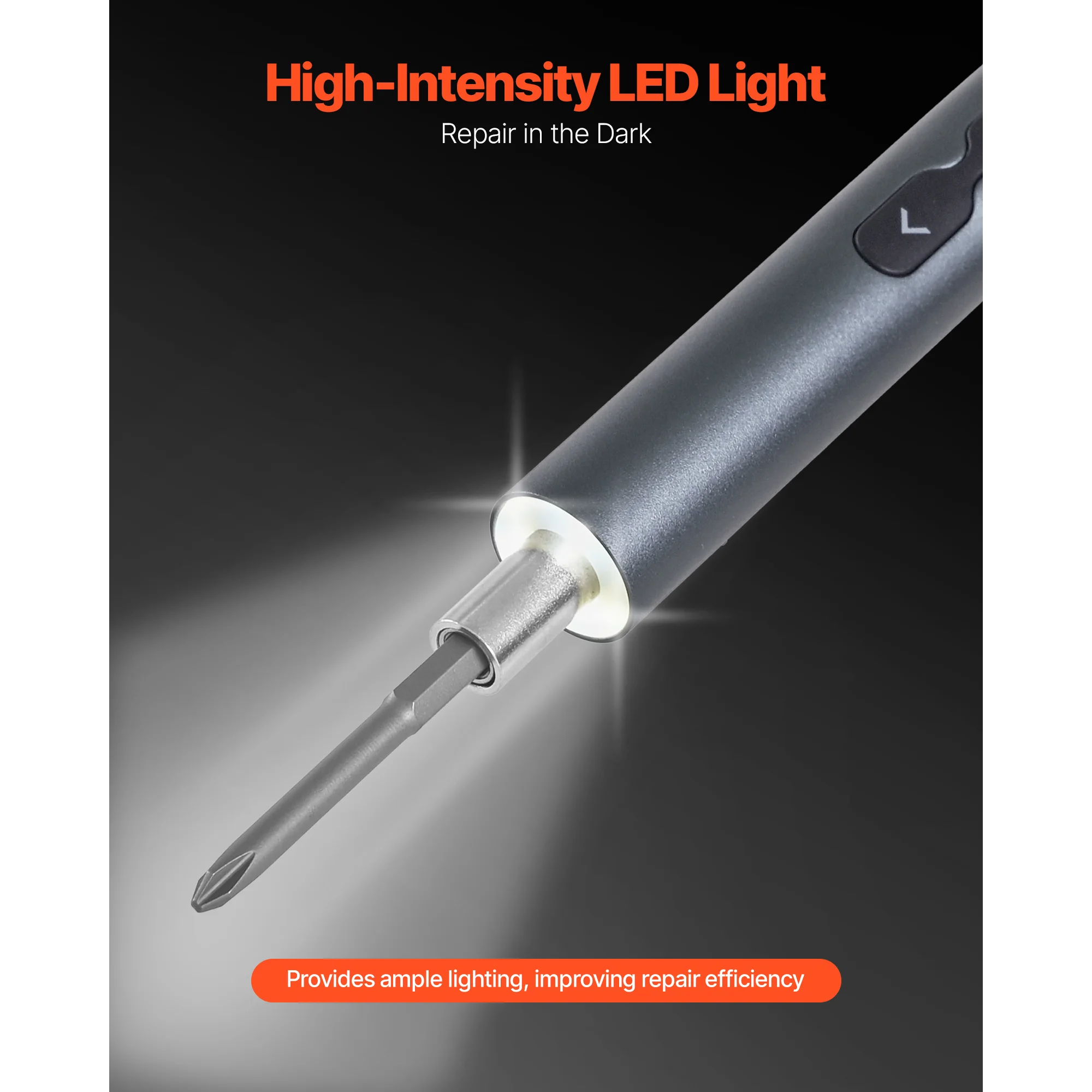 Electric Precision Screwdriver Set with LED Light and Magnetic Storage