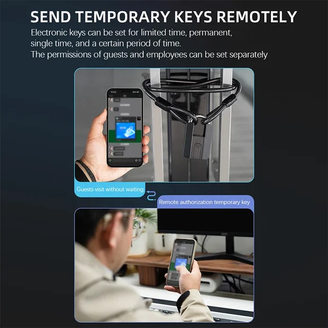 Fingerprint Padlock TTLock Bluetooth APP+Program+Fingerprint+Key Smart Type-C Rechargeable Keyless Home Electronic Door Lock 6