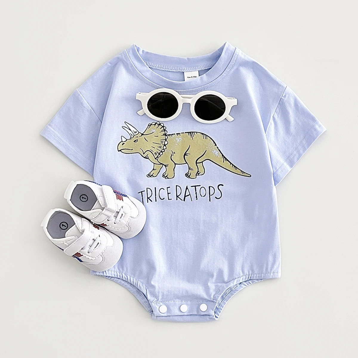 INS Summer Newborn Boys Girls Clothing Triangle Romper Cotton Baby Bodysuit Cartoon Dinosaur Print Short Sleeve Infant 0-18M baby bodysuit baby jumpsuit cotton romper baby clothing summer jumpsuit
