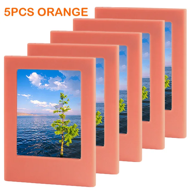 Magnetic Photo Frame Set: 5-Pack of 3-Inch Refrigerator Picture Holders