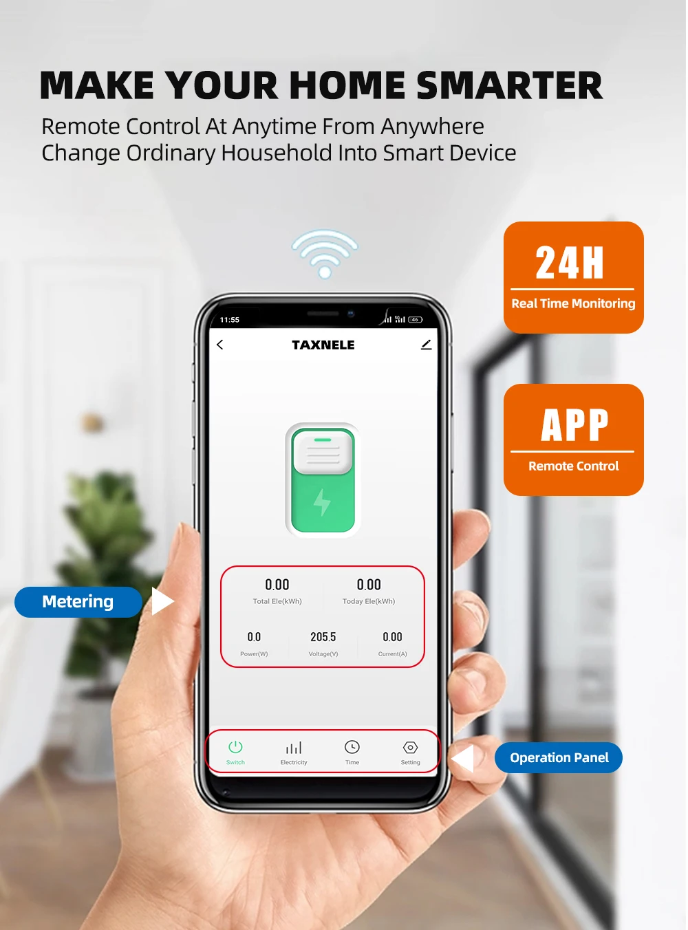 Tuya 63A Wifi Smart Circuit Breake Power Meterr Power Monitor Electricity Meter
