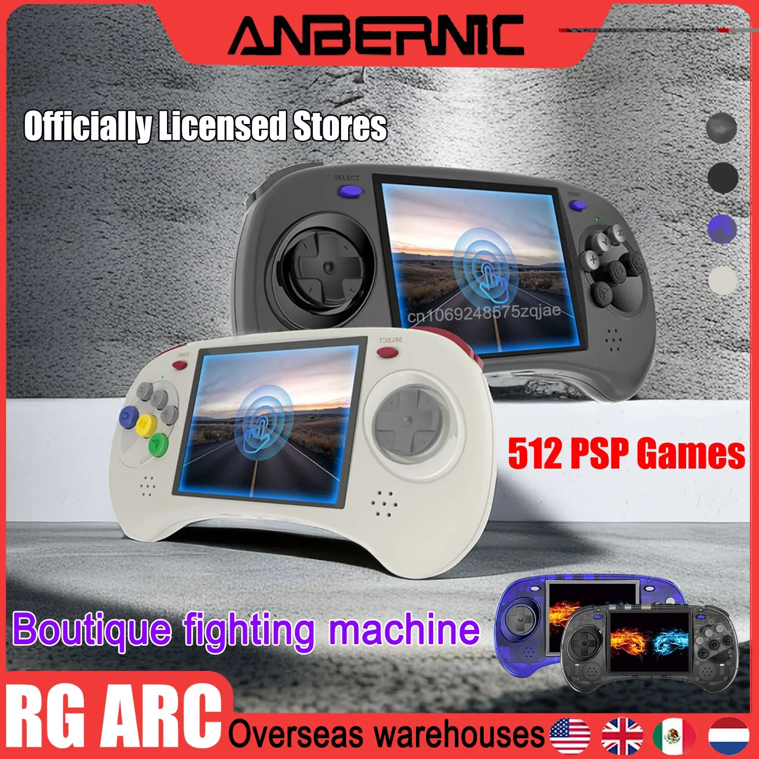 ANBERNIC-consolas portáteis de videogame, jogador retro, PSP, Android Linux OS, 512 GB, 4 