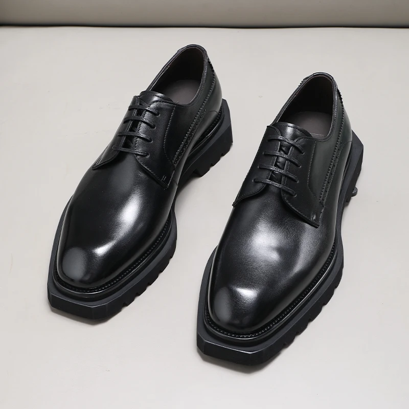 New Leather Shoes Man, laces, chic style, laces, leather make, high-grade marriage, European edition