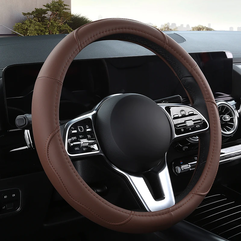 Car Steering Wheel Cover Universal 38Cm Volant Braid On The Steering-Wheel Fashion Non-Slip Funda Volante Auto Car Styling