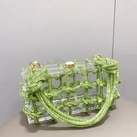 Handle Rhinestones Evening bag silver Crystal handmade Bags for Women Purses and Handbags Luxury Designer banquet bag - Image 4