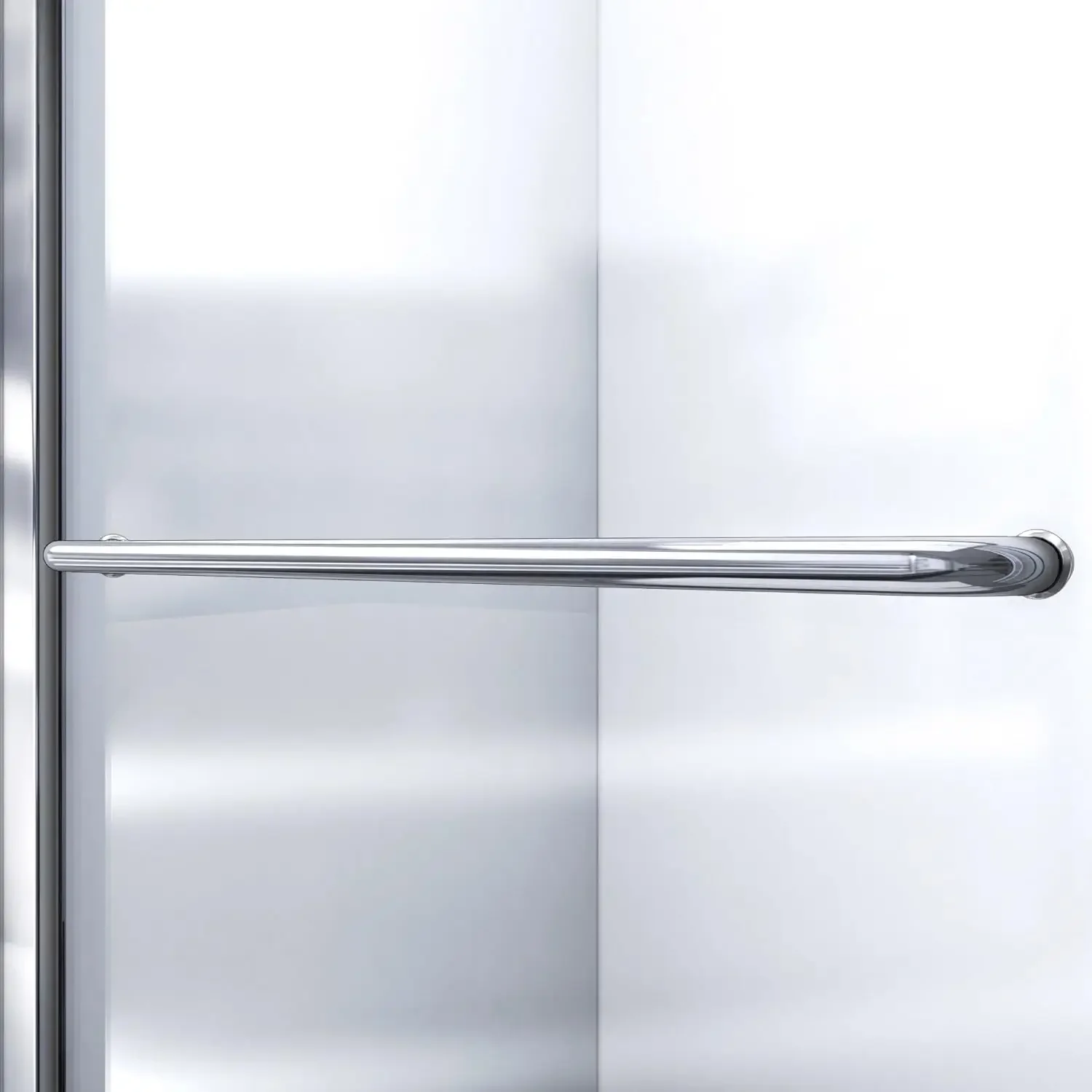 Semi Frameless Sliding Shower Door Clear Glass Brushed Nickel matching handle Sliding Shower Door panel