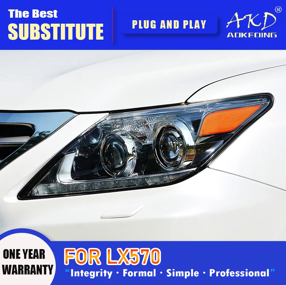 

AKD Head Lamp for Lexus LX570 LED Headlight 2008-2015 Headlights LX570 DRL Turn Signal High Beam Angel Eye Projector Lens