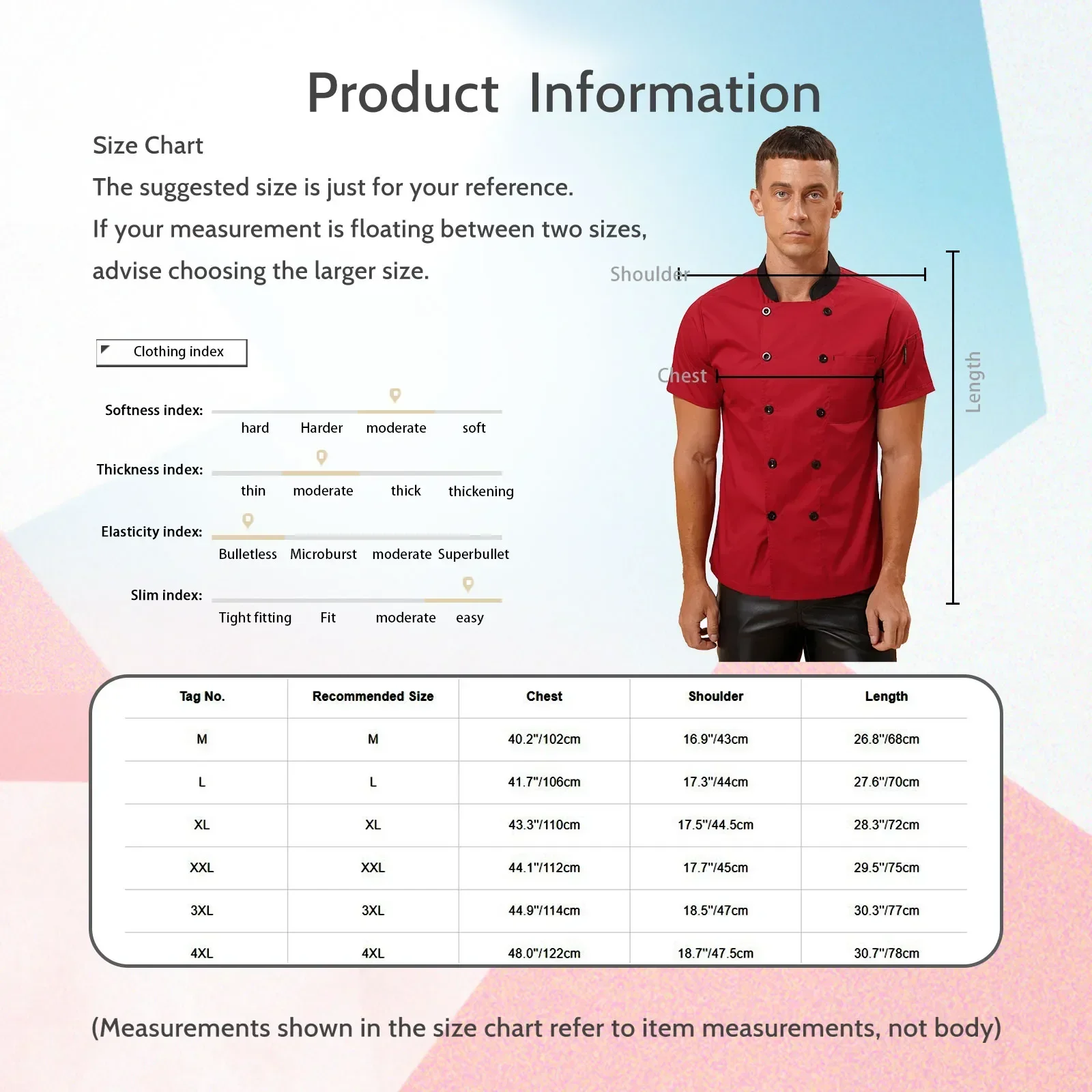 

Unisex Men Work Double-breasted Women Coat Chef Jacket Short Kitchen Sleeve Long Canteen Bakery Restaurant Hotel Uniform