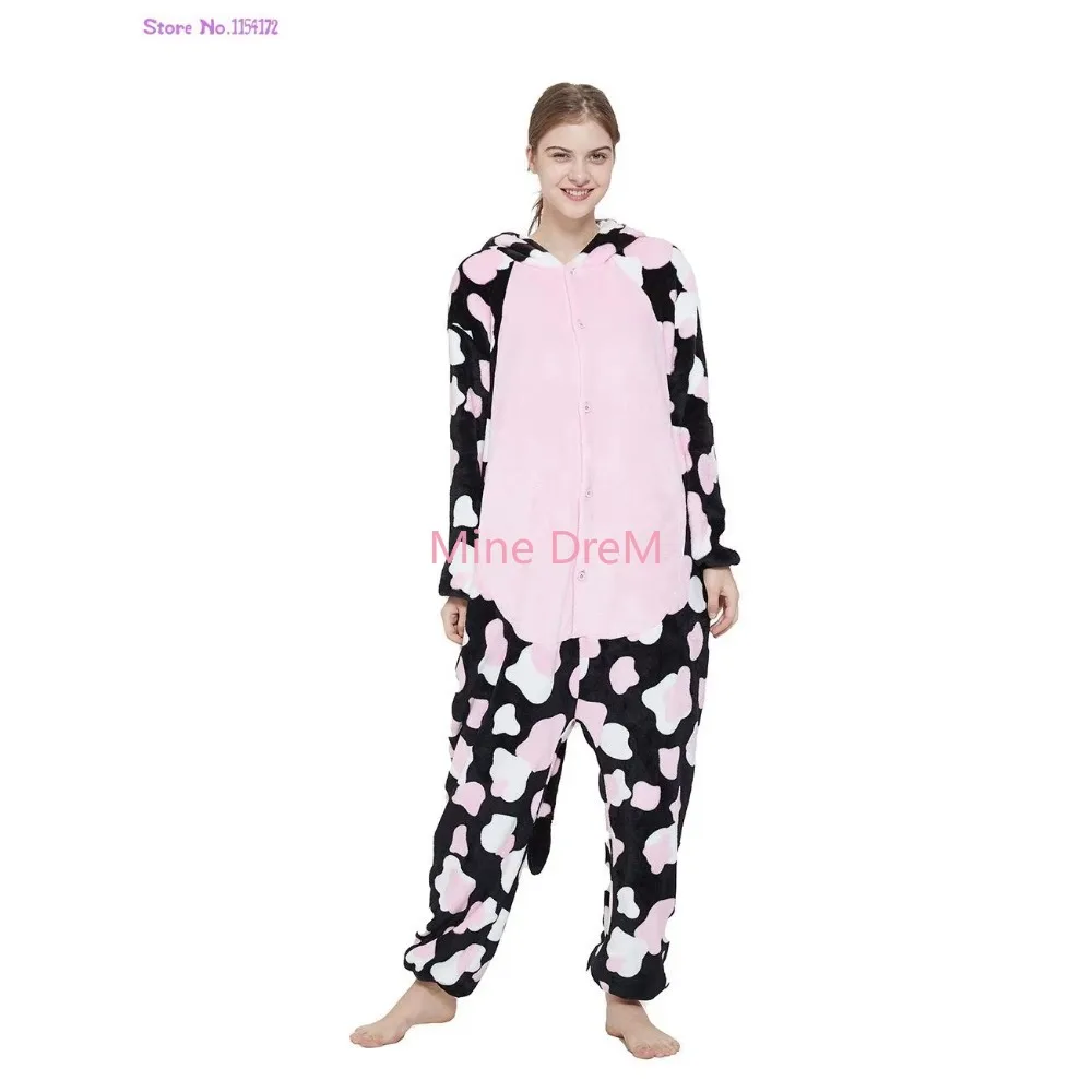 Cow Winter Kiguruimi Anime Oneises Pajamas Cow Kigurumi Cosplay Onesie CustomeAnimal Pajamas Sets Anime Cosplay Costumes