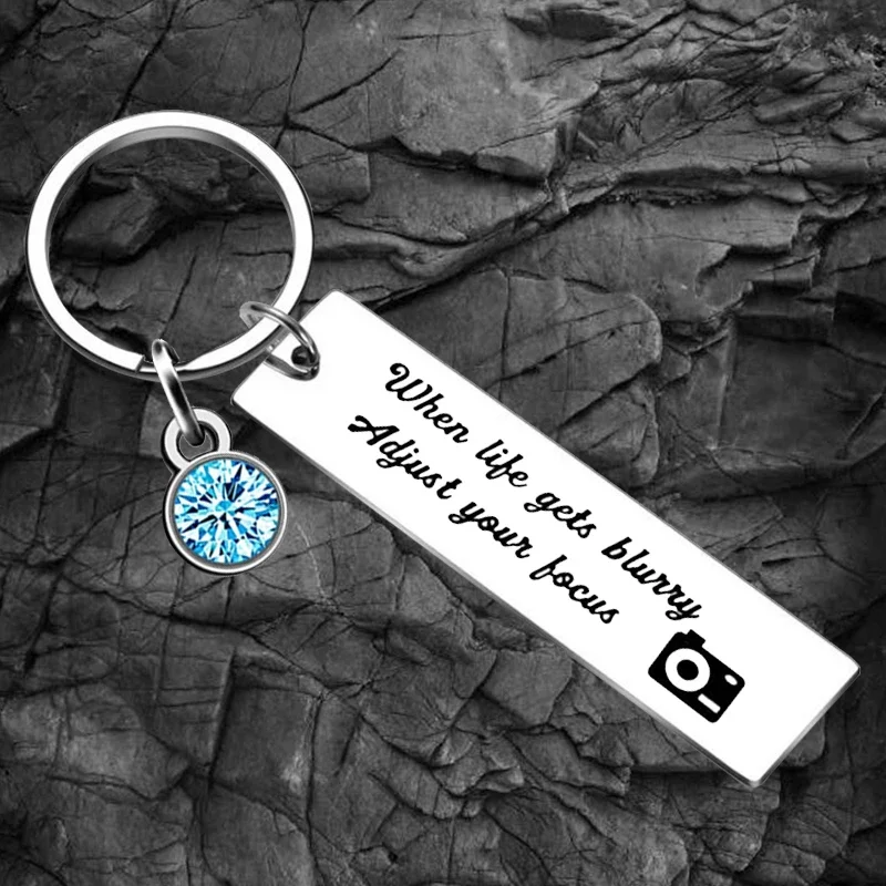 

Брелок фотографа, когда жизнь размывается, настройте фокус, кольца для ключей, Видеограф, подарок любимому