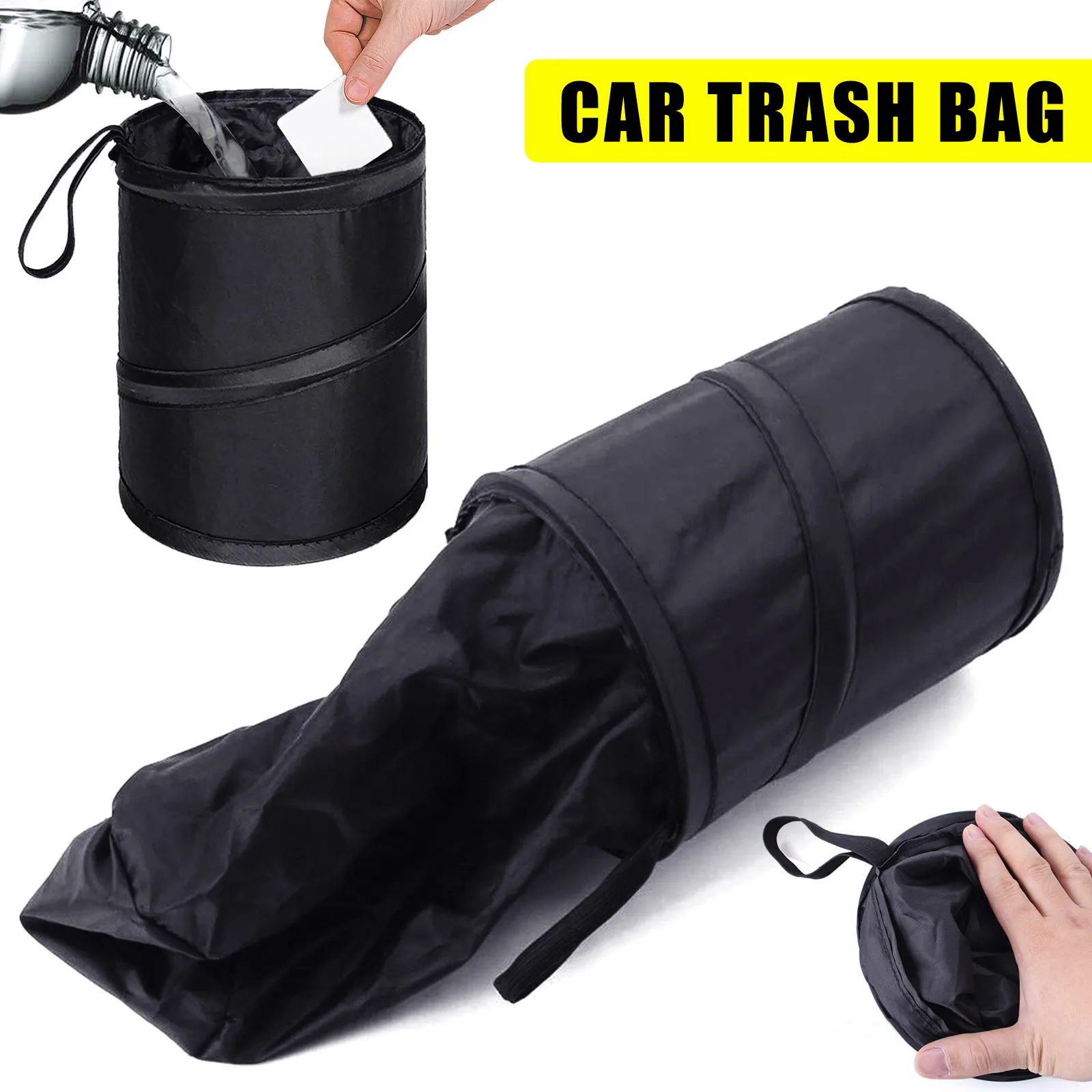 Foldable Car Garbage Bag, Auto Hanging Trash Can Car Rubbish Bucket Storage  Box