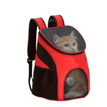 Cat bag for outdoor use, foldable cat and dog breathable large capacity backpack for hiking and walking