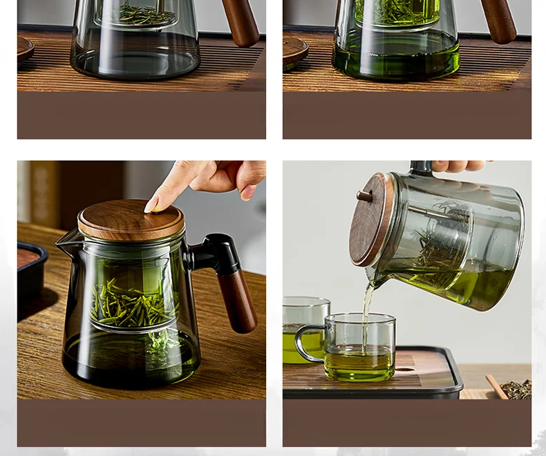 Large Capacity Dividing Teacup with Removable Glass Inner Tank - Tea Ceremony Water Separation Filter
