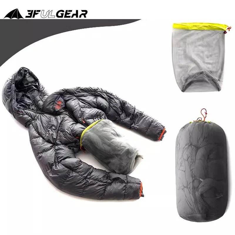 3F UL GEAR 15D Ultralight Mesh Sleeping Bag Stuff Sack Outdoor Travel Camping Hiking Down Clothing Storage Bags Camping Supplies 1 pc outdoor waterproof ultralight compression sack outdoor hiking camp sleeping bag storage package for camping travel hiking