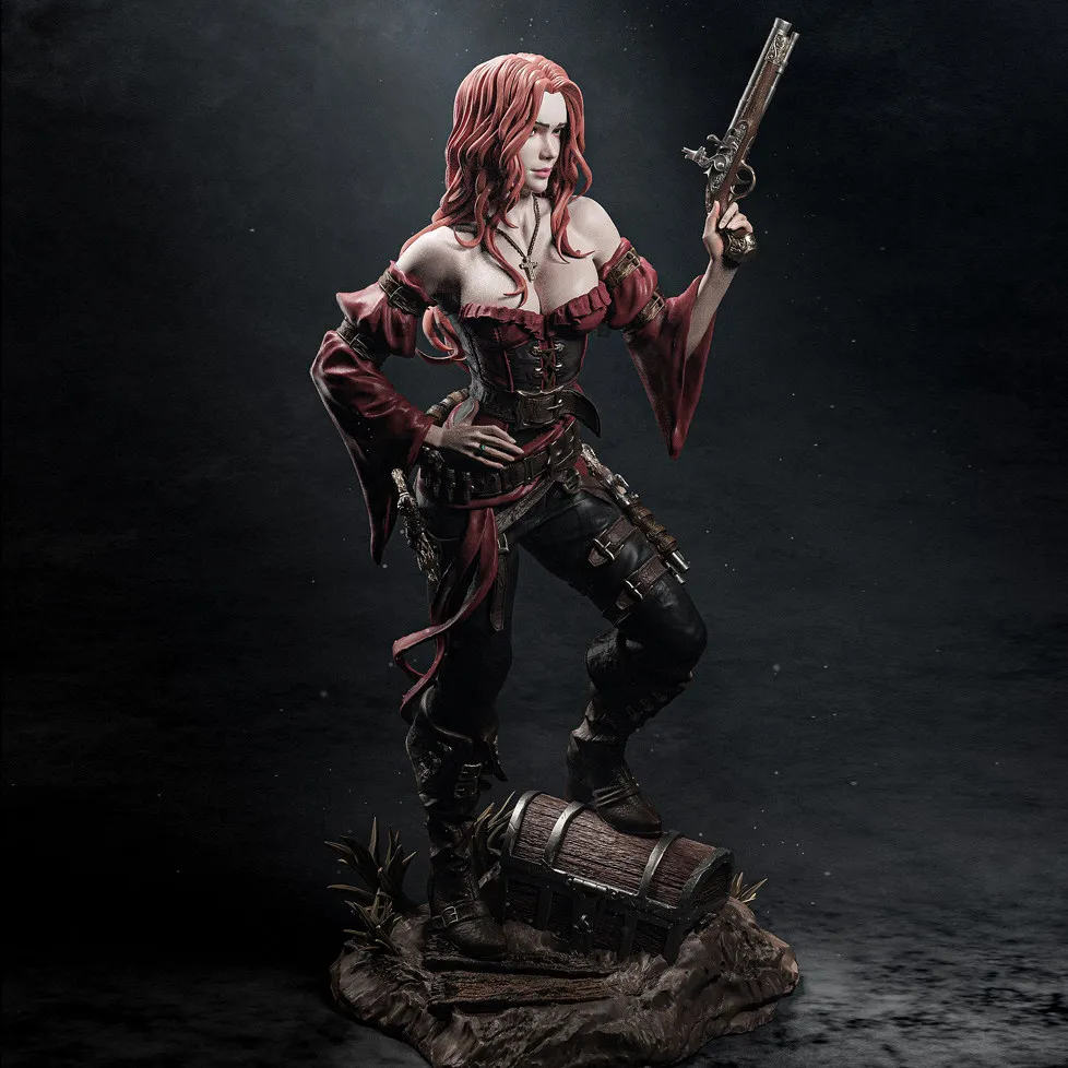 인간 키 38mm 50mm 75mm 카리브해 여성 포수 레진 군인 화이트 모델 TD-7687/3D