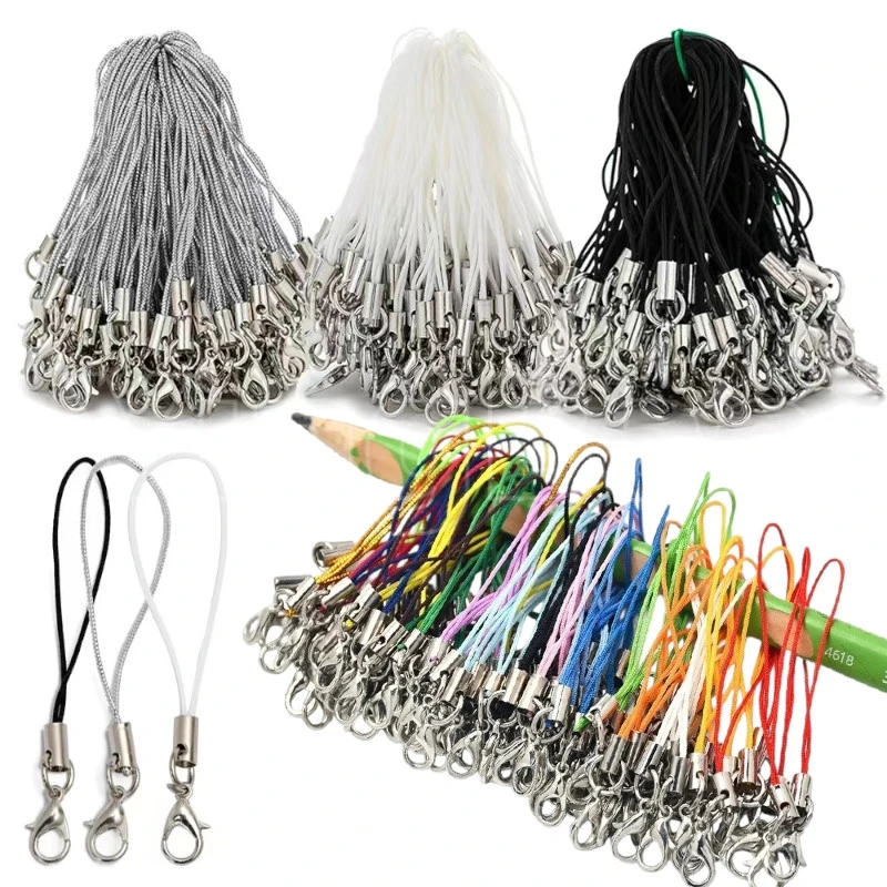 Versatile Lanyard Strap Set with Lobster Clasp Keychain Hooks and Keyring Accessories (20/50/100Pcs)