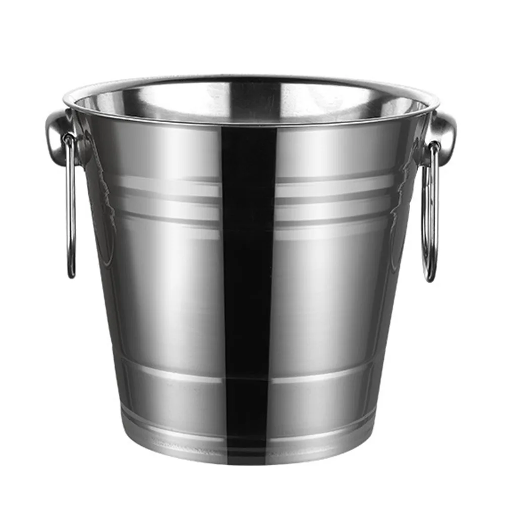 Stainless Steel Ice Bucket Bar Ice Bucket Creative Mini With Clip Beer Red Wine Household Creative Cube