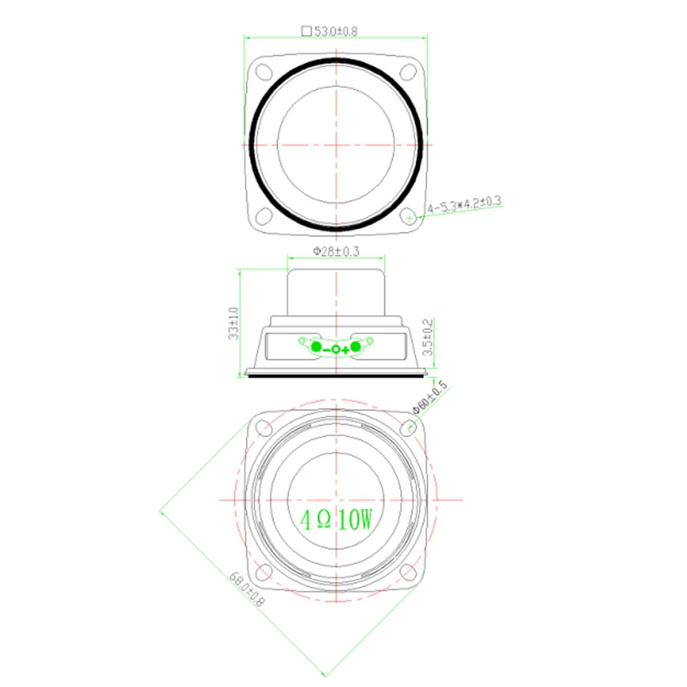 2Pcs 2 Inch Full Range Speaker 4O hm 10W Bluetooth-Compatible Speaker 53MM Speaker For JBL Charge 3 Multimedia Speaker Brand New