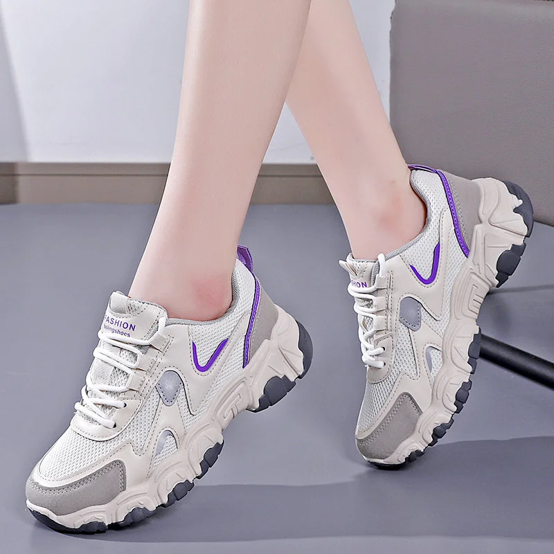 Women's Fashion Casual Women's Sneakers Breathable Women's Vulcanized Mesh Sneakers 3