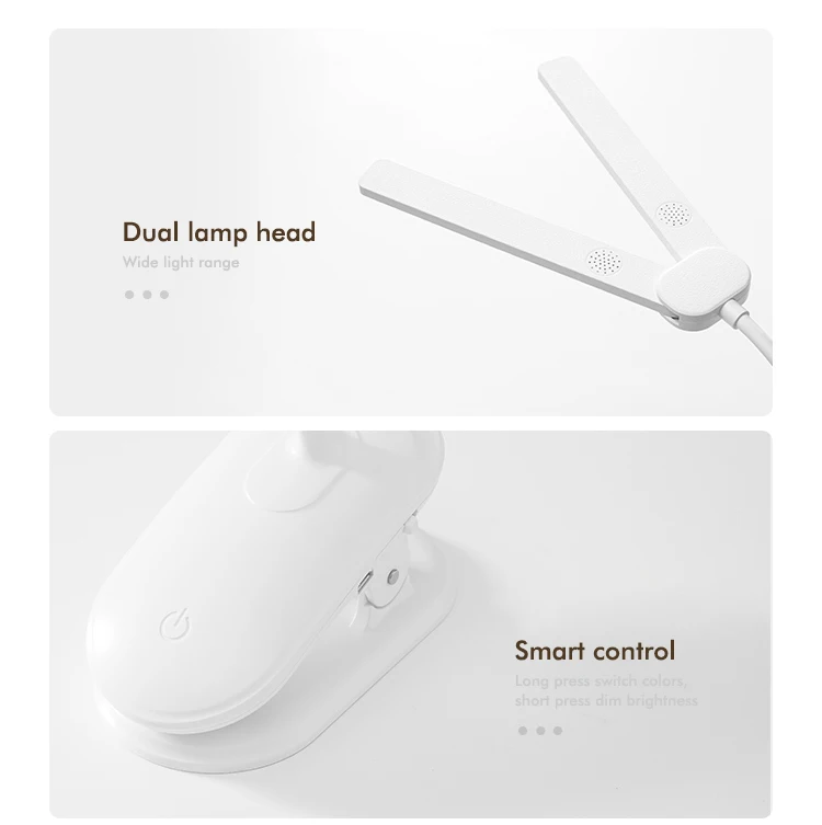 Lâmpada de Mesa Clipe na Lâmpada para Escritório e Computador Braçadeira Dupla Cabeça Flexível Gooseneck Toque Escurecimento Usb Carregamento Led 18 flexível gooseneck toque escurecimento lâmpada de mesa