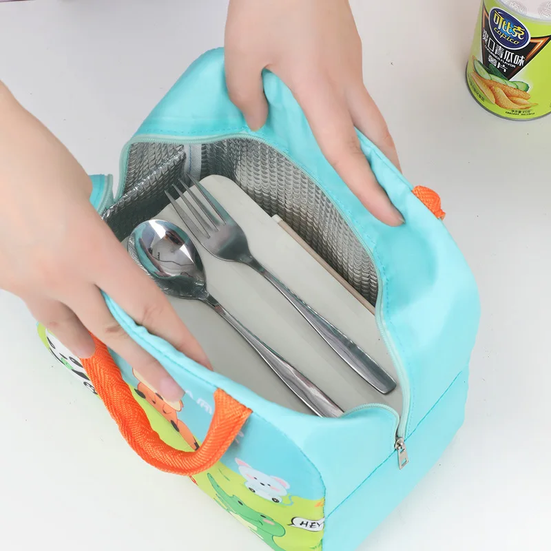Cartoon Children's Lunch Bag Thermal Insulation Aluminum Film High Quality Waterproof Oxford Cloth Portable Lunch Bags Tote New 3