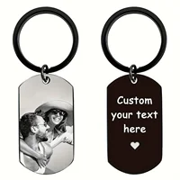 Unique Personalized Photo Keychain Custom Engraved Picture Tag with Name Perfect Valentine's Day Gift for Him/Her