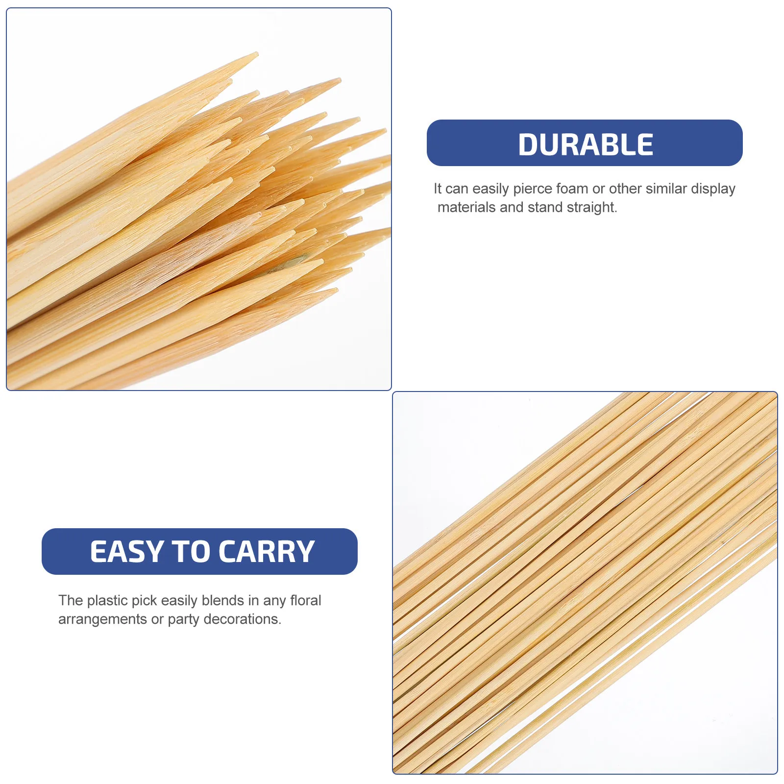 120Pcs 꽃 꽃다발 고정 스틱 대나무 DIY 포장 재료 발렌타인 기념일 결혼식을위한 꽃 픽 카드 홀더