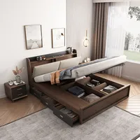 Meubles de chambre à coucher, tête de lit haute, lit King Size moderne, ensembles de chambre à coucher de luxe 1