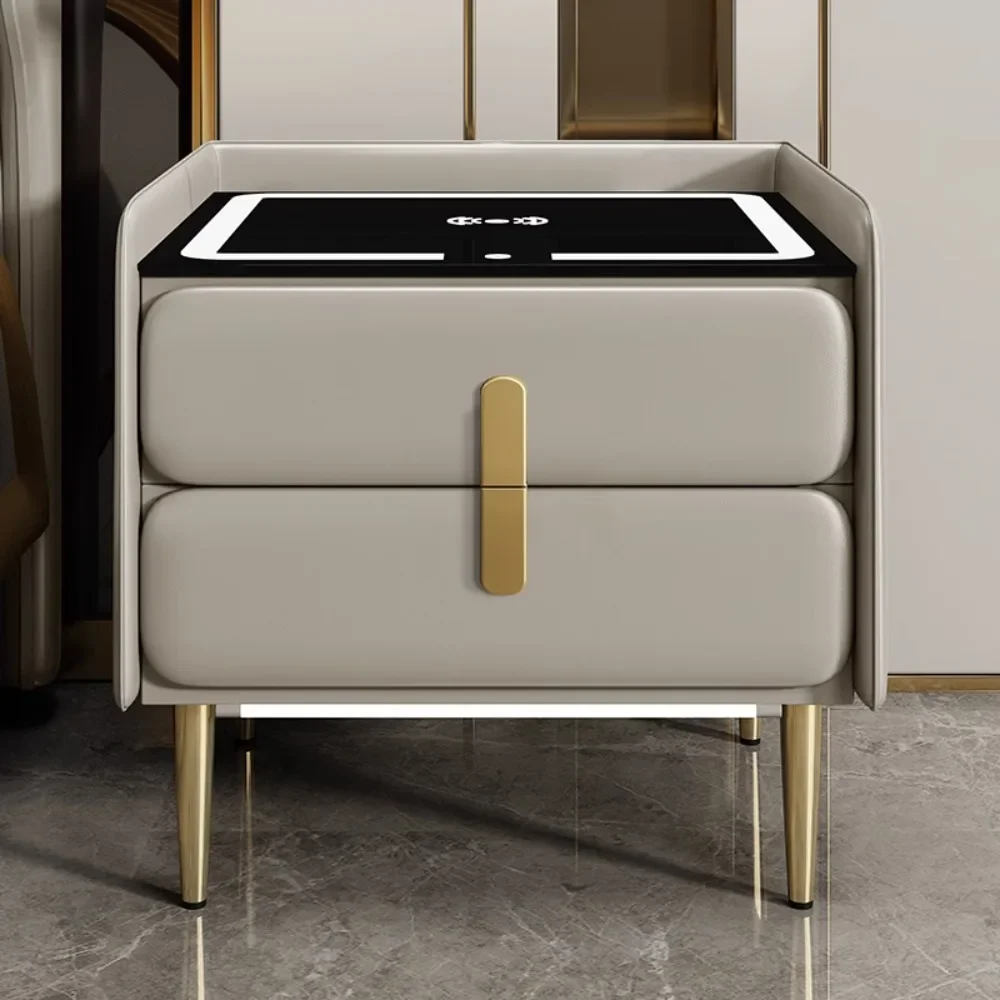 

Multifunctional Bluetooth Speaker Nightstands Lamp Wireless Charger Nightstands Coded Lock Storage Mesa De Noche Home Decoration