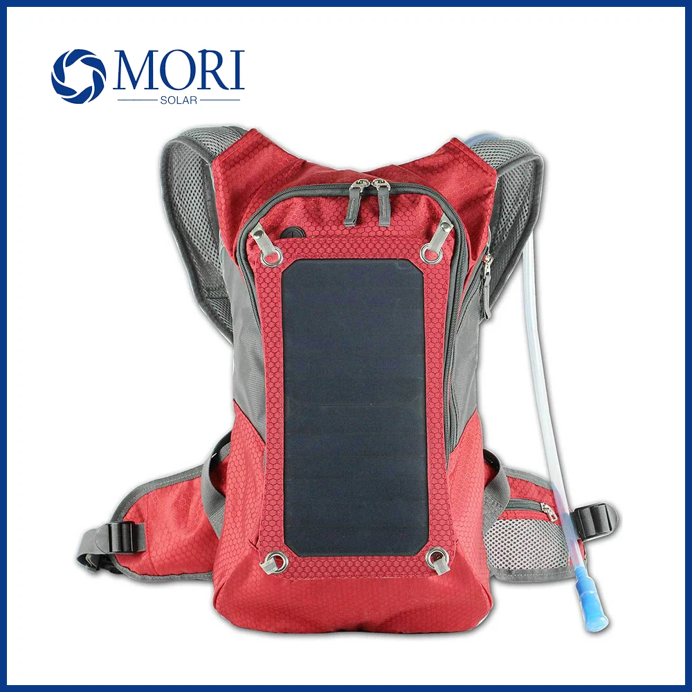 Zaino Solare 6.5W Con Sacca D'Acqua E Porta Di Ricarica Usb Borsa Per Laptop Di Ricarica Per Pannello Sunpower Per Ciclismo All'Aperto Impermeabile
