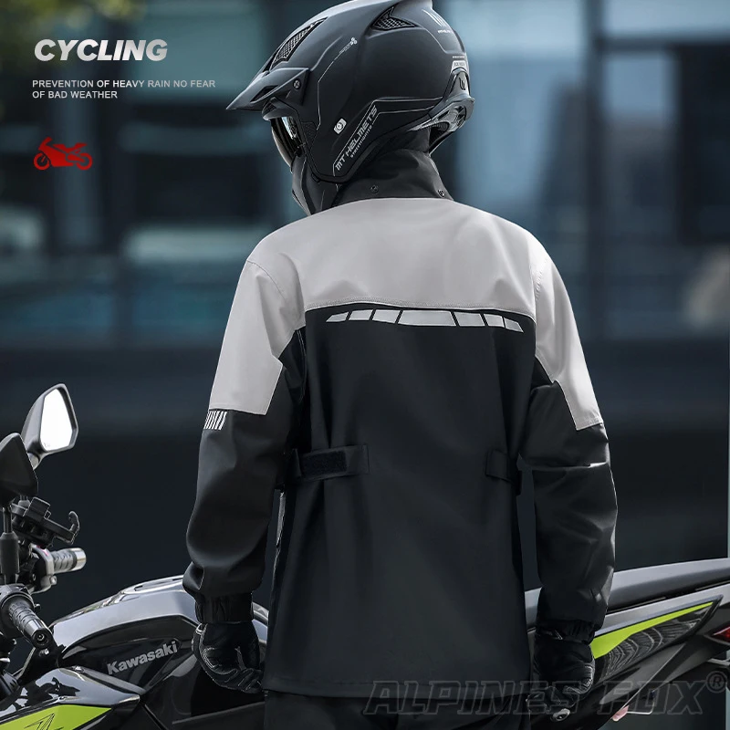 Chubasquero impermeable para motocicleta para hombre, abrigo De lluvia para  motociclista, Capa fina dividida, ropa reflectante para Moto - AliExpress