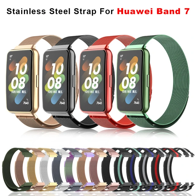 Stainless Steel Strap For Huawei Band 7 Magnetic Loop Watchband Women Men  Watch Metal Bracelet For Huawei Watch Band 7 correa