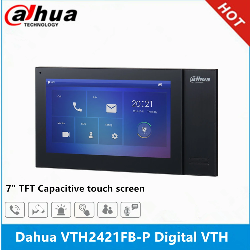 Dahua Digital VTH VTH2421FB-P VTH2421FW-P IPC surveillance Alarm integration High performance & Cost-effective Support POE door video intercom