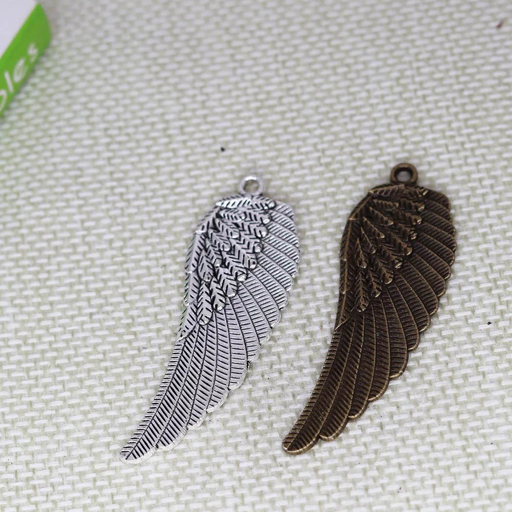 

Подвеска крыло с ангелом, 5 шт., счастливые подарки, подвески для ожерелья из цинкового сплава, серьги, сделай сам, ручная работа, материал 55x19 мм