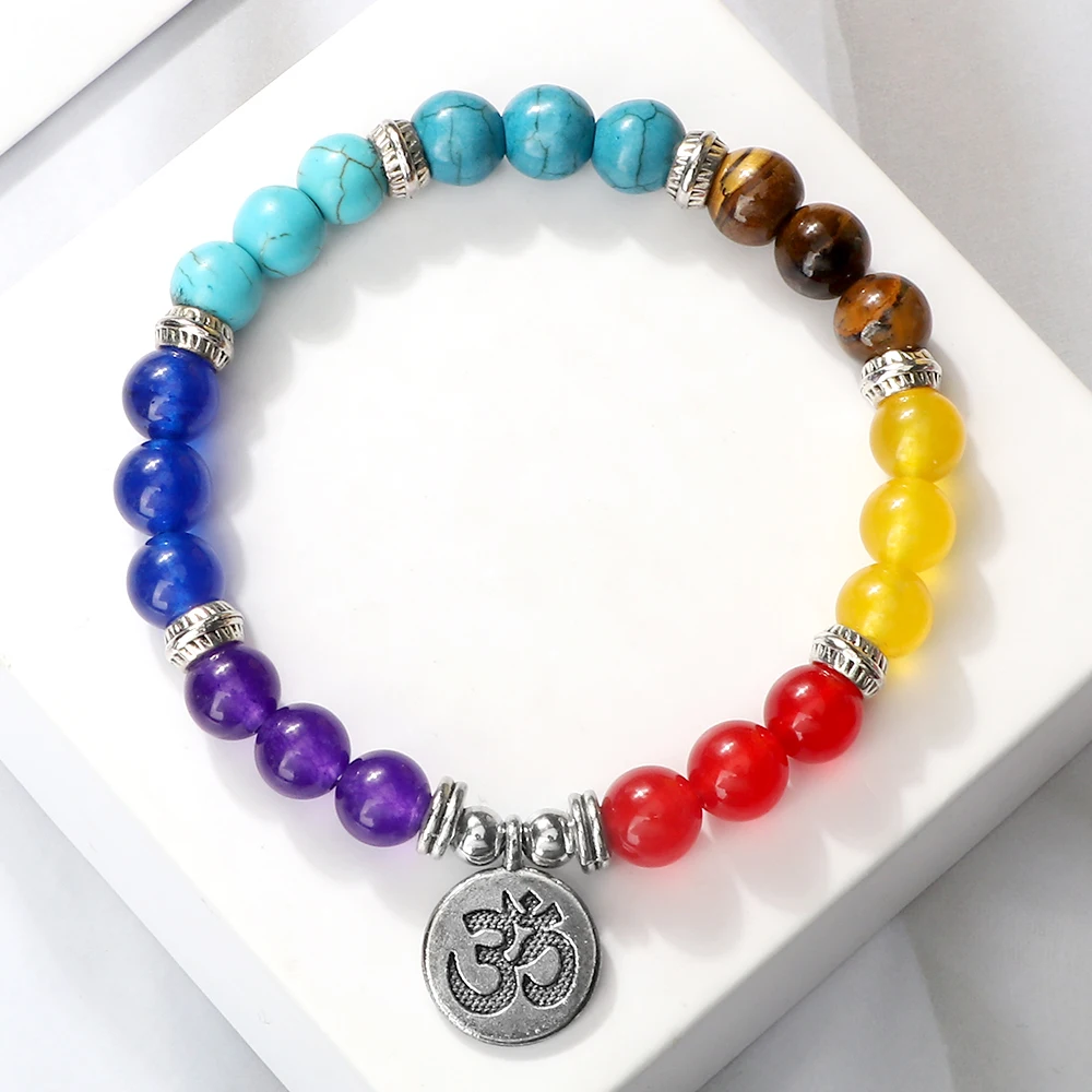 Reiki7ChakraHealingBeadBraceletNaturalStoneMalaPendantBuddha