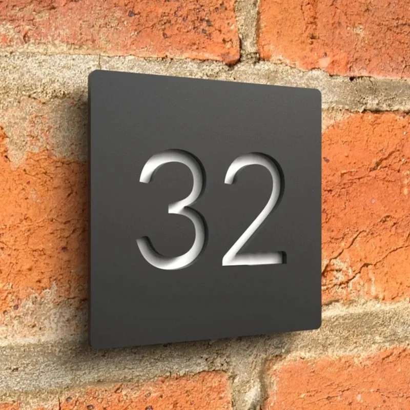 Personalised Modern Contemporary 3D Exterior House Numbers Sign Matte Black/Grey White Outdoor House Plate Door Number Plaque House Number Signs Door Signs House Numbers House Wall Plaques Number Plate