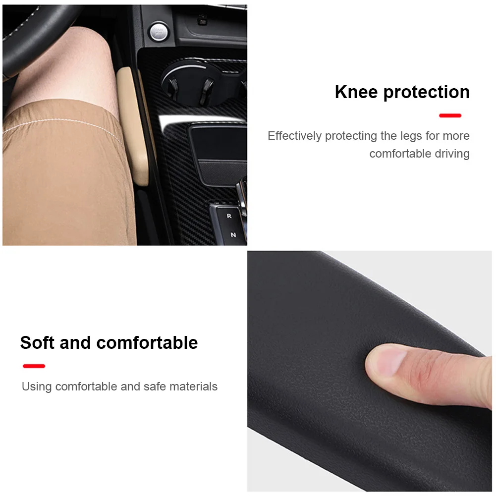 Car Knee Cushion PU Center Console Door Armrest Leather Knee Pad Car  Accessories